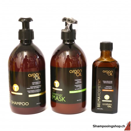 Promotion Tanino Every Day Enzymotherapy Argan Oil shampooing 500ml, Mask 500ml et l'Huile Argan Oil 100ml Bema Kosmetik