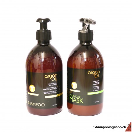 Pack Tanino Argan Oil Shampoo 500ml, Maschera  500ml Enzymotherapy, Belma Kosmetik