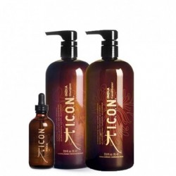 Lot ICON India Shampooing 1000ml + Conditionneur 1000ml + India Oil
