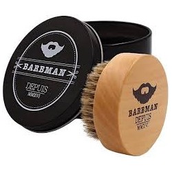 Runde Holzbürste für Bart und Schnurrbart.