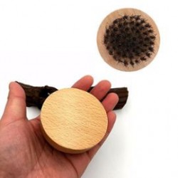 Brosse à barbe en bois ronde